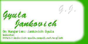 gyula jankovich business card